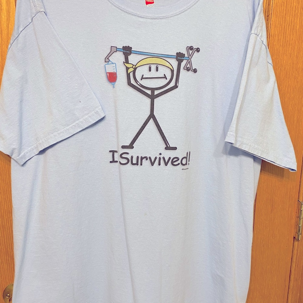 “I survived chemo” T shirt. Worn once Size XL Hanes brand